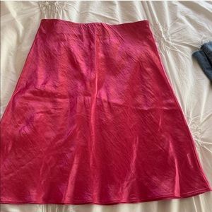 Hot pink silk skirt Aritzia